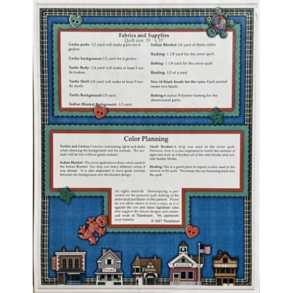 Thimbleart - Geckos and Turtles - Designed by Ruth Jensen - Foundation Pieced - Picture 2 of 2